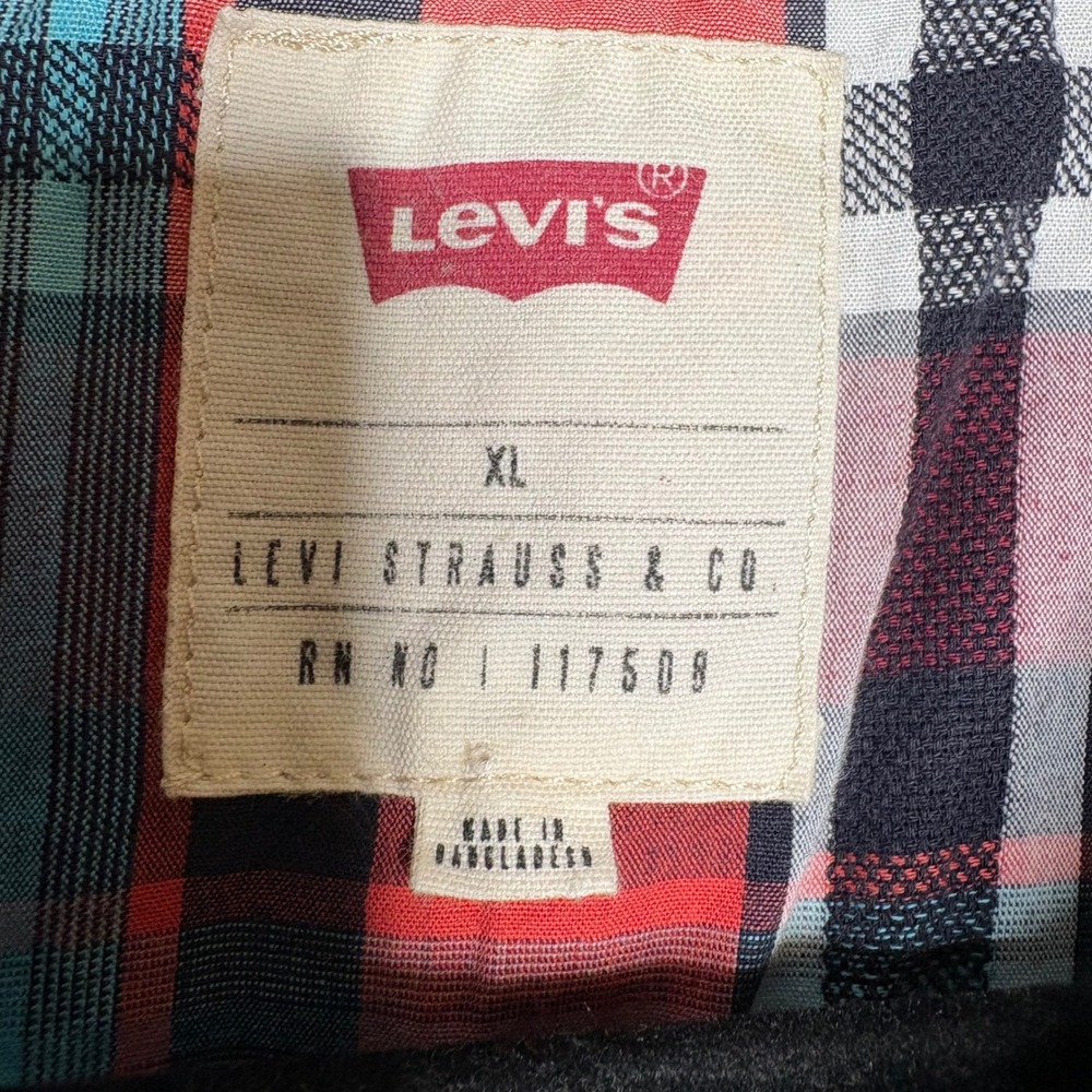 Levi Strauss & Co Mens Sz XL Shirt Pearl Snap Plaid Short Sleeve Western - Picture 4 of 7
